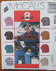 9088 MCCALLS 8 LOOSE UNLINED JACKETS, HOODIE OR NOT PATTERN XS-M, L-XL
